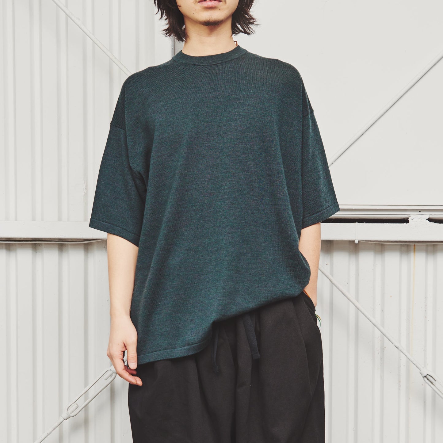 MERINO WOOL SHORT SLEEVE T-SHIRT is-ness online shop 5