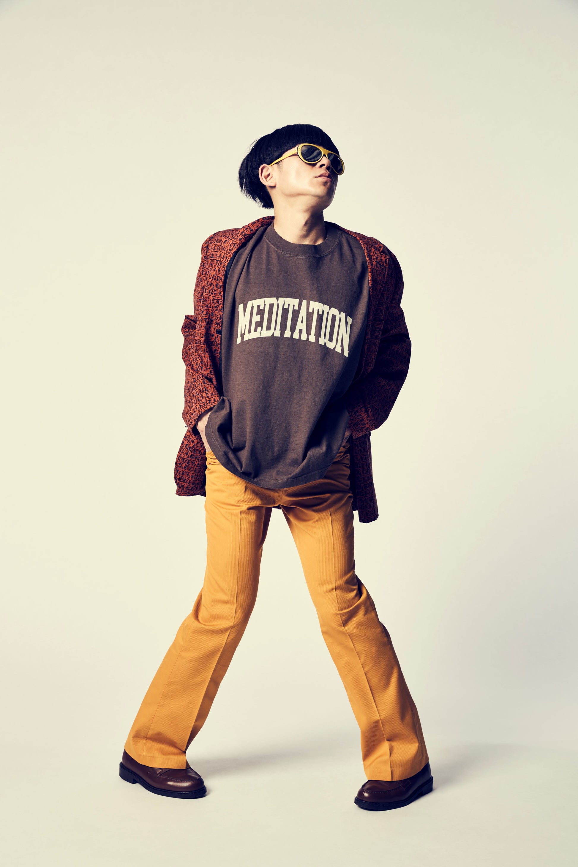 MEDITATION FLOCKY PRINT T-SHIRT 4
