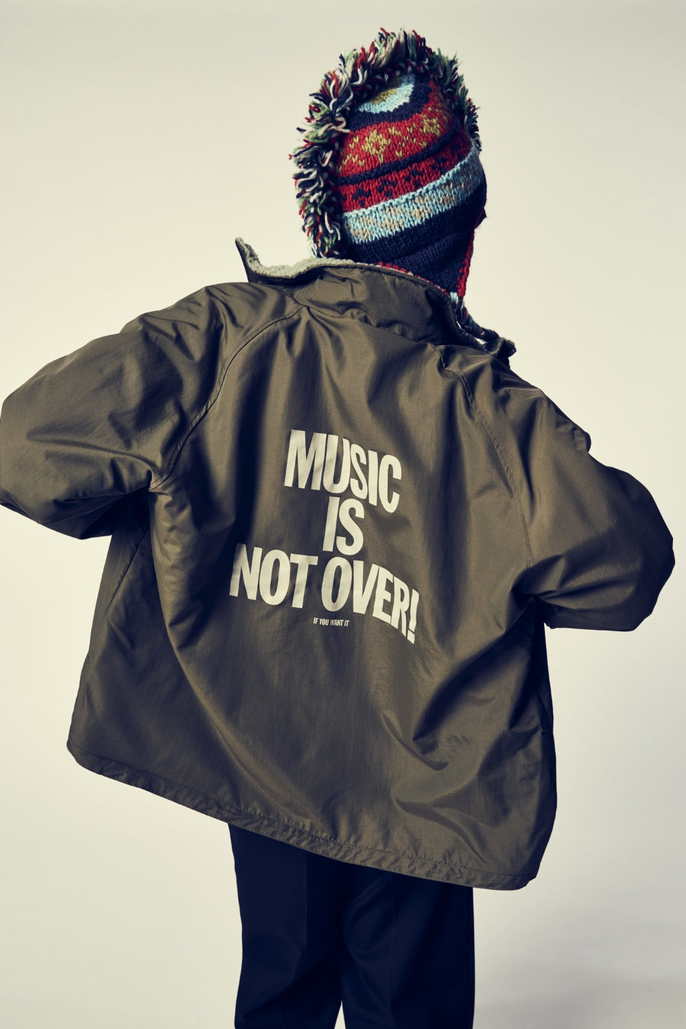 MUSIC IS NOT OVER! REVERSIBLE FLEECE JACKET | is-ness online shop 