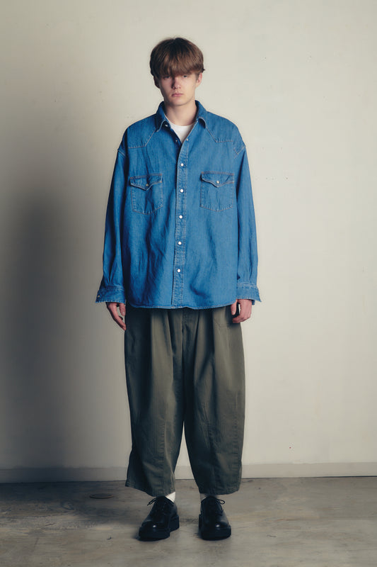 HERRINGBONE BALLOON BAKER PANTS 4