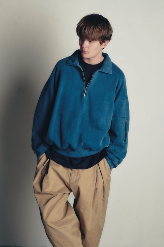 PIGMENT DYED ZIP SWEATSHIRT 6