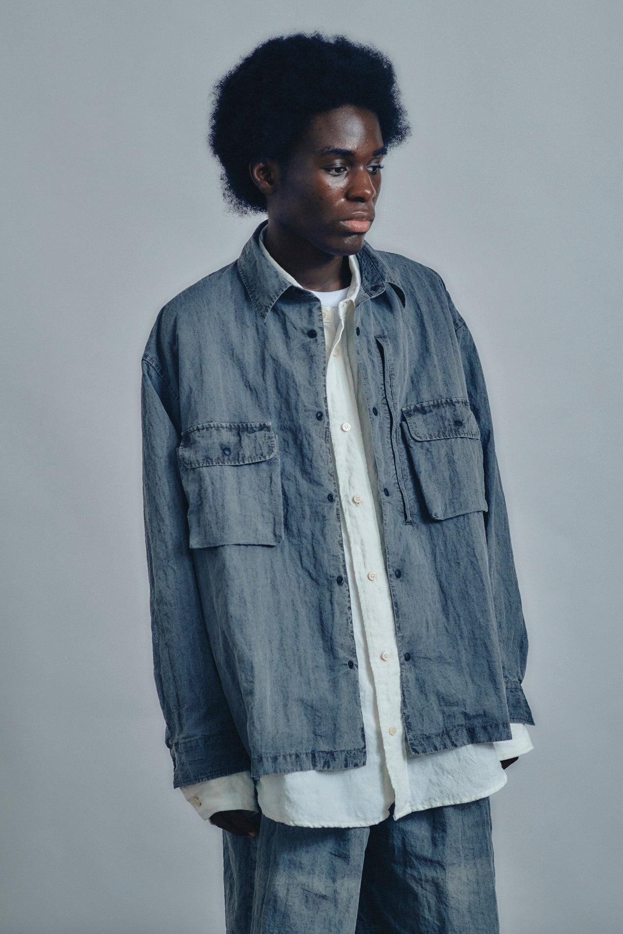 Pigment-Dyed long-Sleeve Shirt