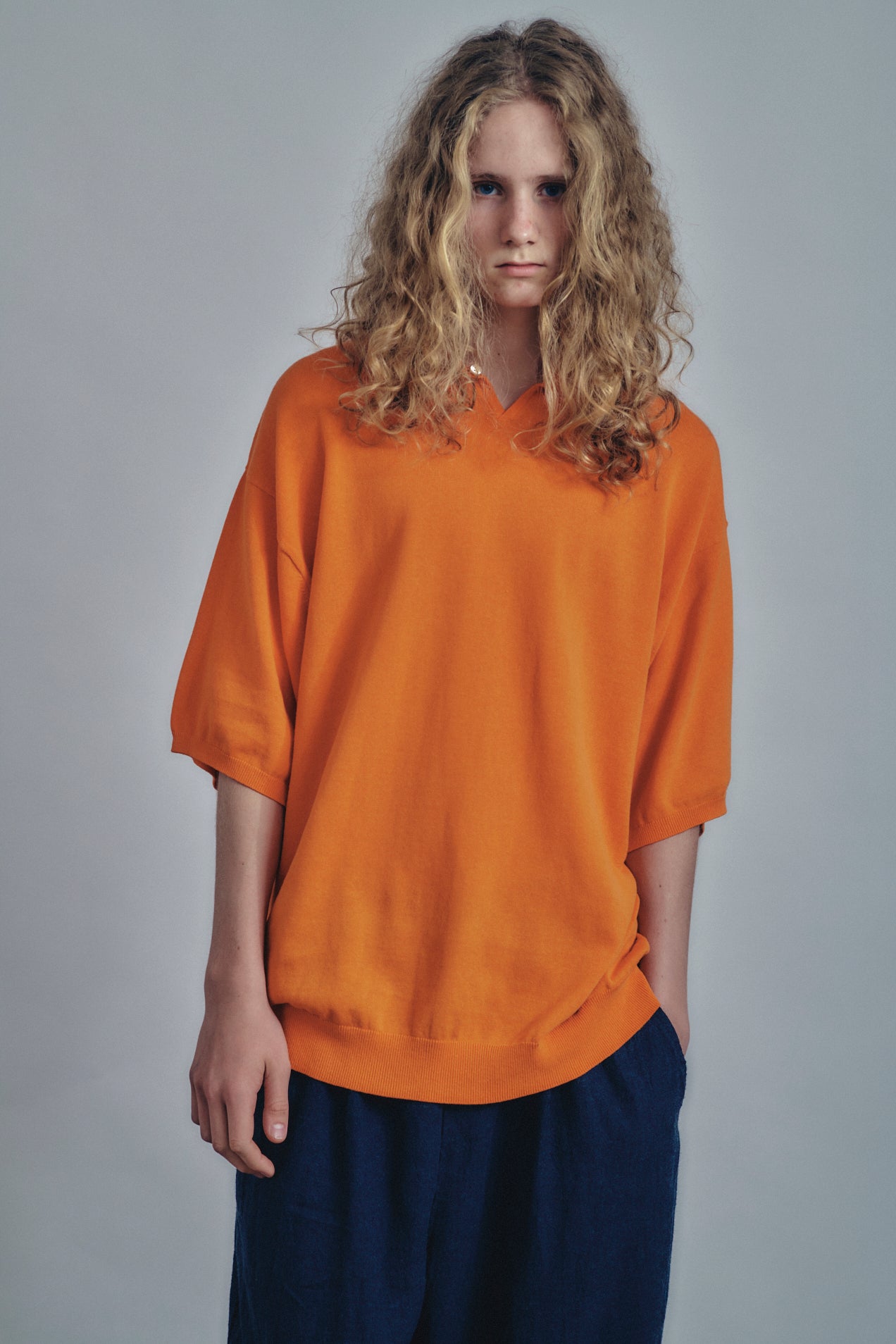 Knitted Polo Shirt | is-ness online shop | イズネス オンライン