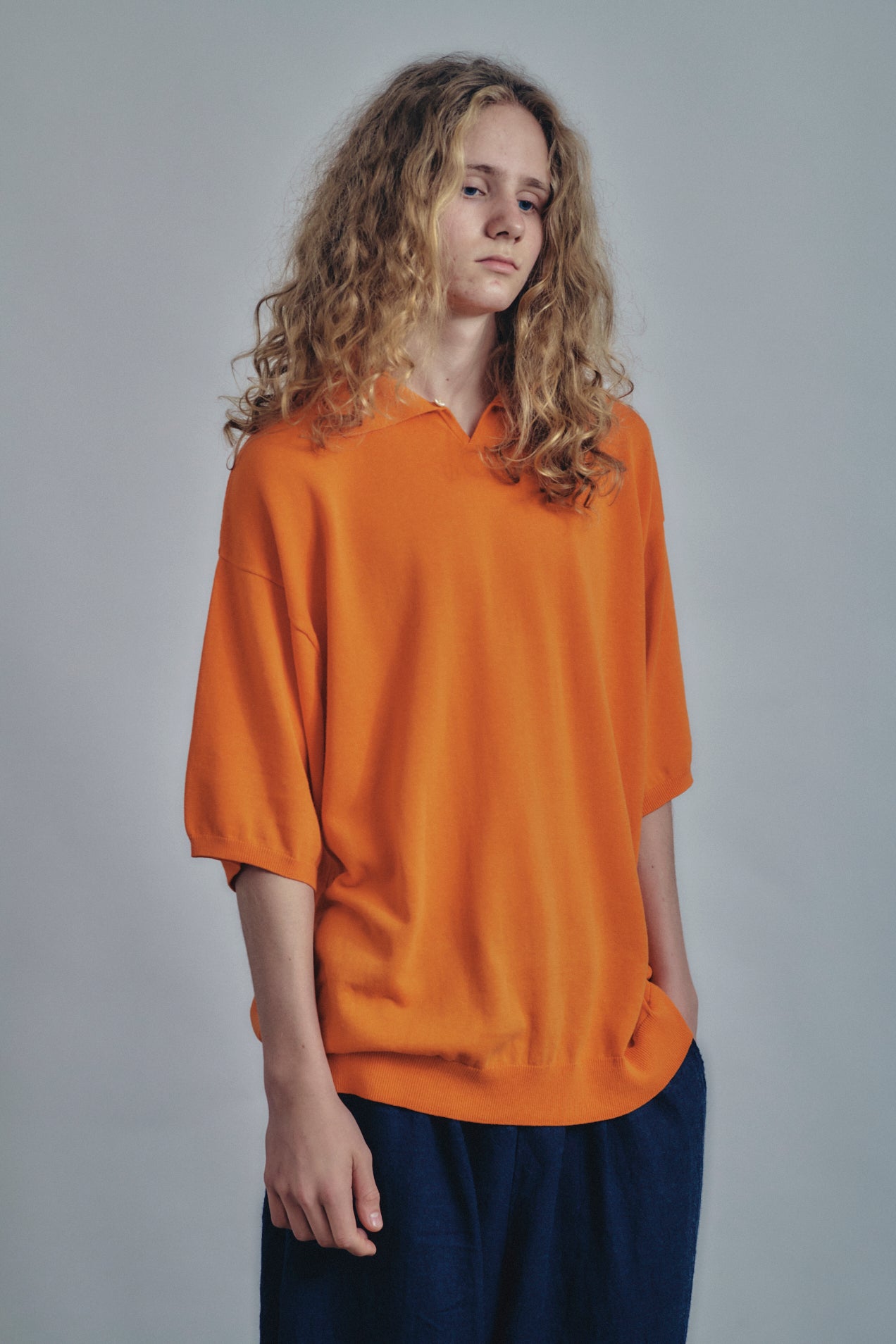 Knitted Polo Shirt | is-ness online shop | イズネス オンライン