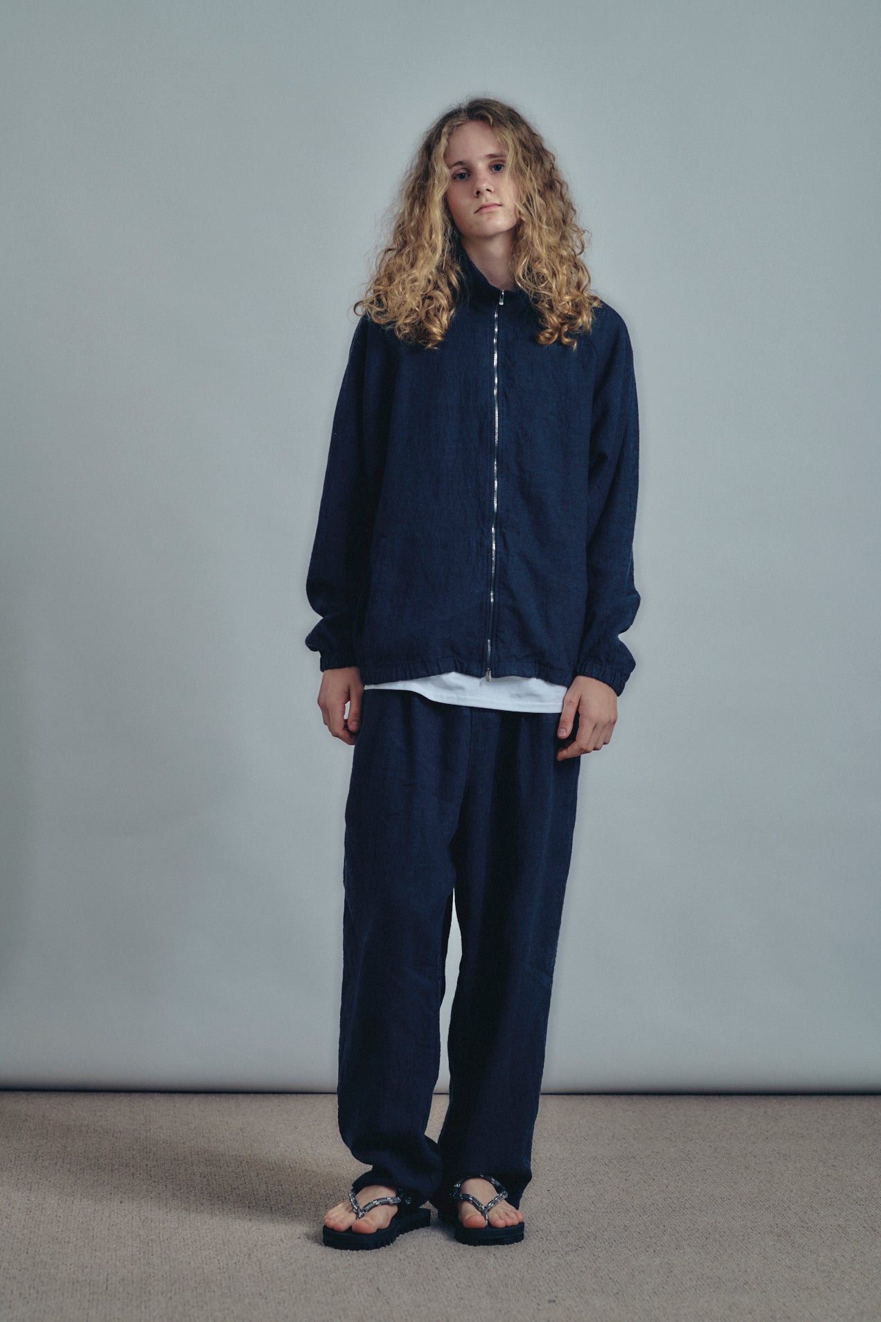 Linen Track Jacket | is-ness online shop | イズネス オンライン