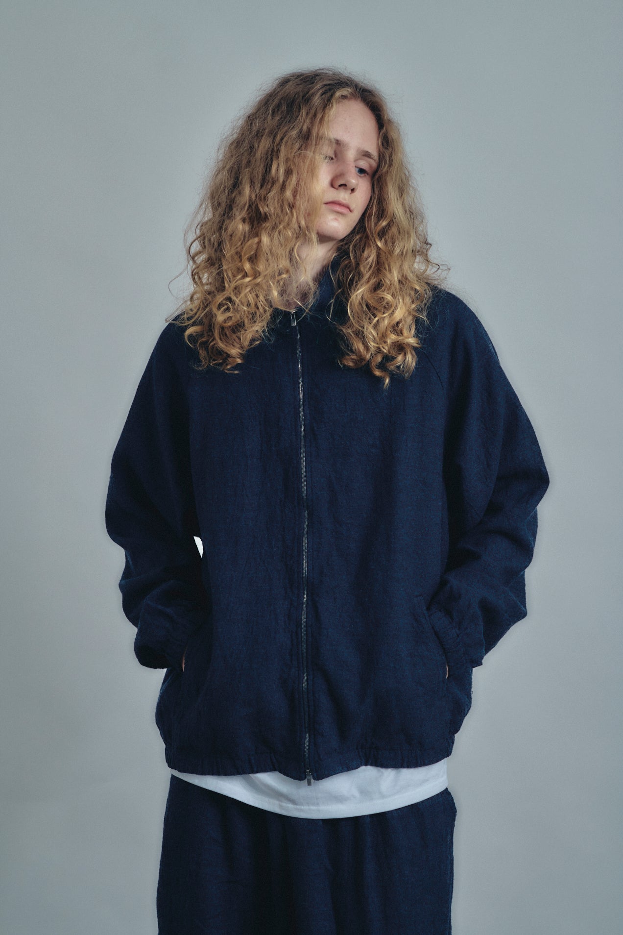 Linen Track Jacket | is-ness online shop | イズネス オンライン