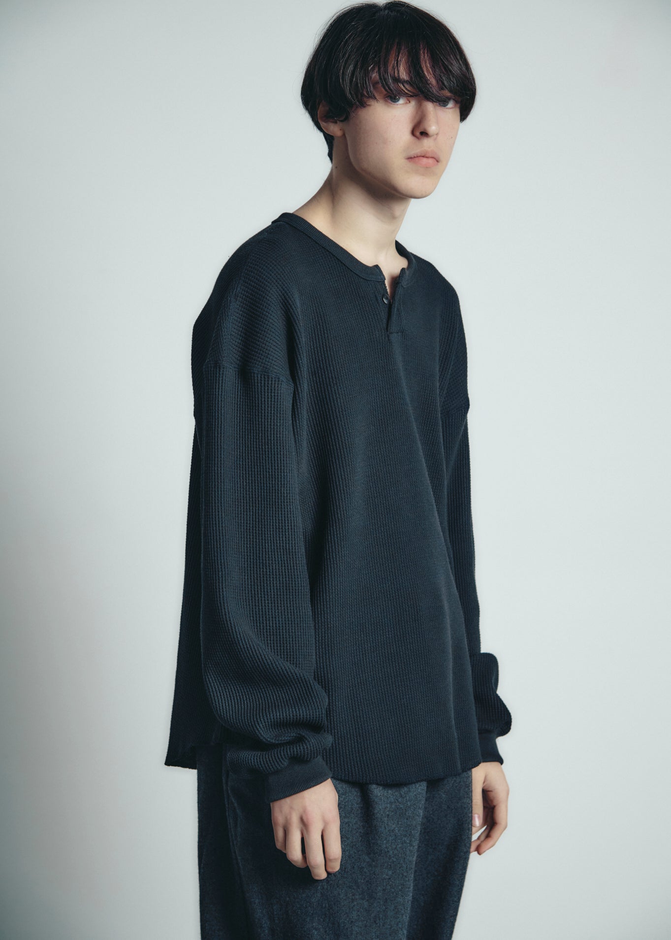 wjk - 【予約品9月19日 10時締め】 linen henley knit / ヘンリー