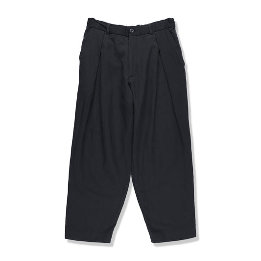 WOOL LINEN TUCK TROUSERS 1